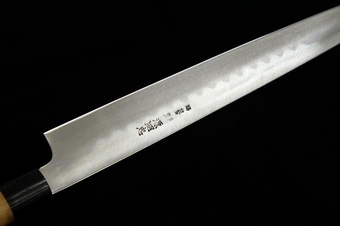 水野鍛錬所 柳刃包丁 尺一 339mm 本焼 鏡面 水牛朴栗型柄 白鞘・箱付 O676-3E3A | 源昭忠 | 包丁-アキバ流通