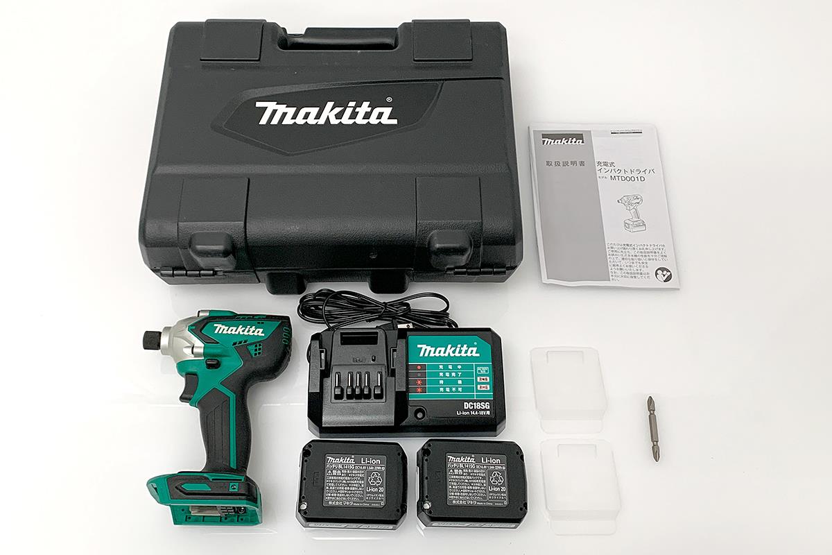 ☆未使用品☆ makita マキタ 14.4V 充電式インパクトドライバ MTD001DSX バッテリー2個(14.4V 1.5Ah) 充電器+ケース 69580